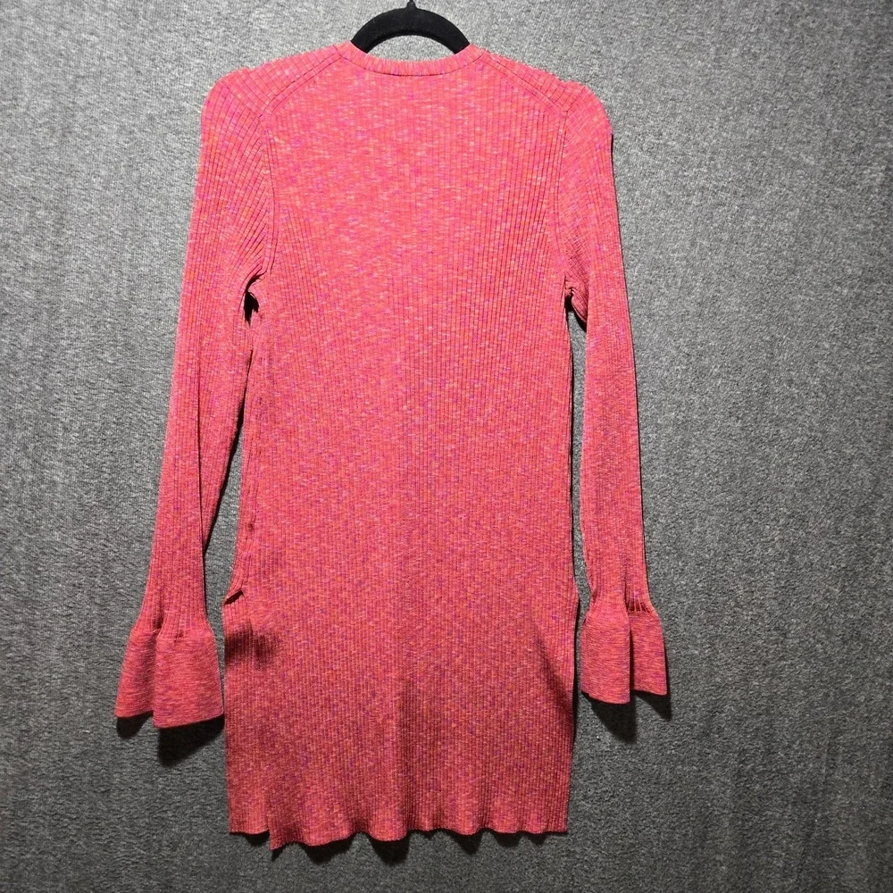 Theory Women's Ribbed Cardigan Space Dyed Vicose Sunset Sz‎ Large